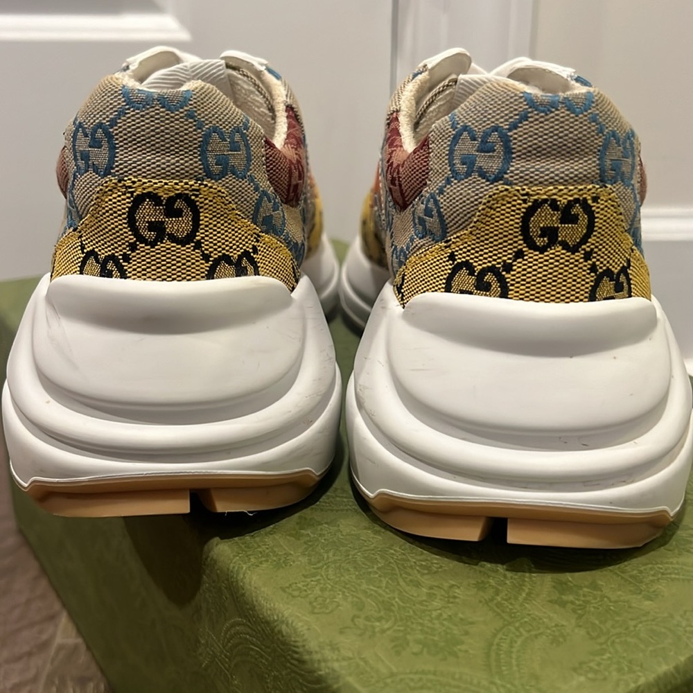 🧡💛Gucci Rhyton GG Multicolor Sneaker Sz 38 - Picture 12 of 13